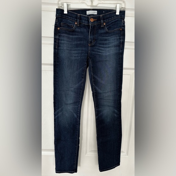 Loft Modern Straight Dark Blue Jeans Size 2 - Picture 2 of 8